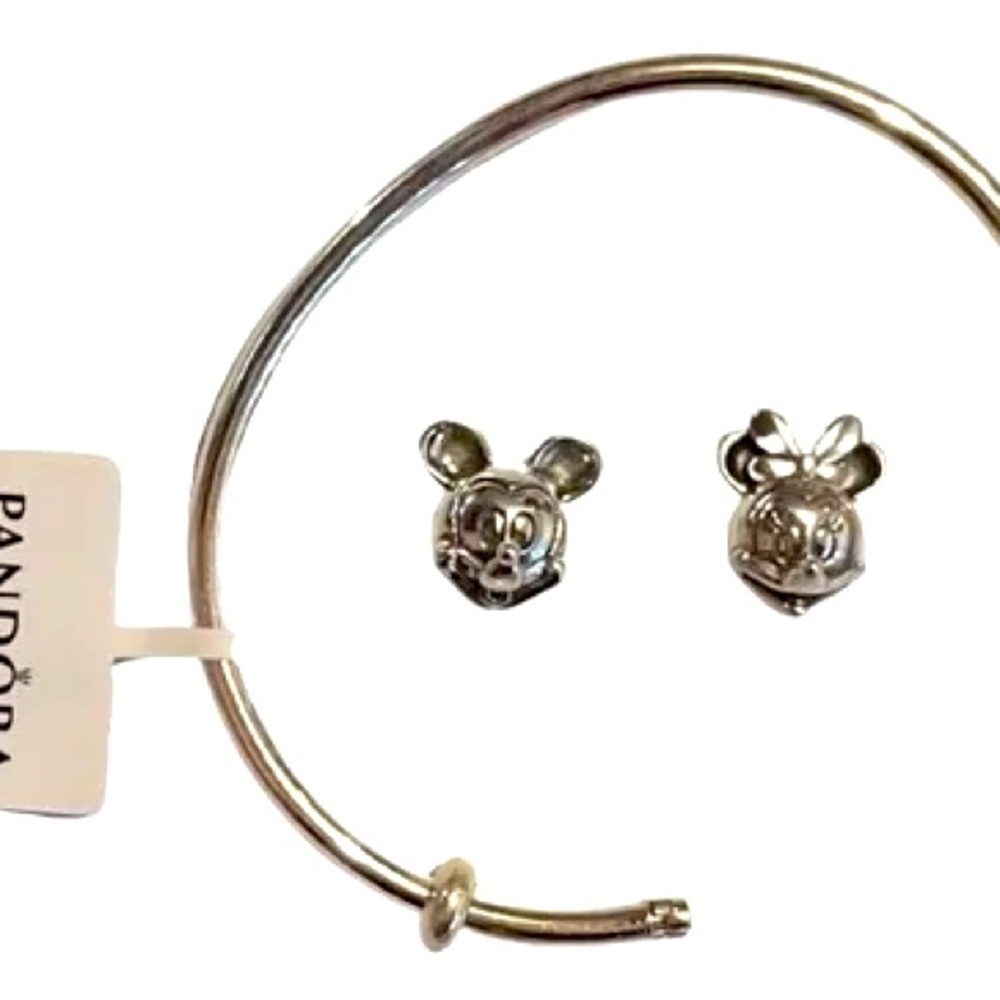 Pandora VINTAGE Silver Disney Charms, Mickey, Minnie and Love Envelope. S925